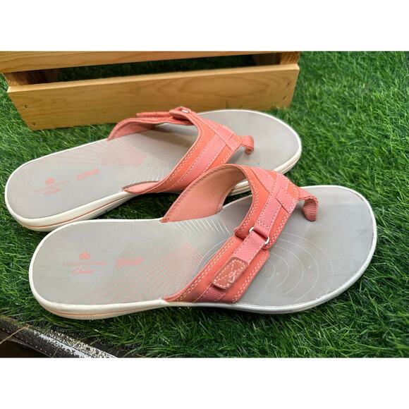 Cloudsteppers by Clarks- Coral/Grey Sandals- Size 9W - Picture 9 of 10